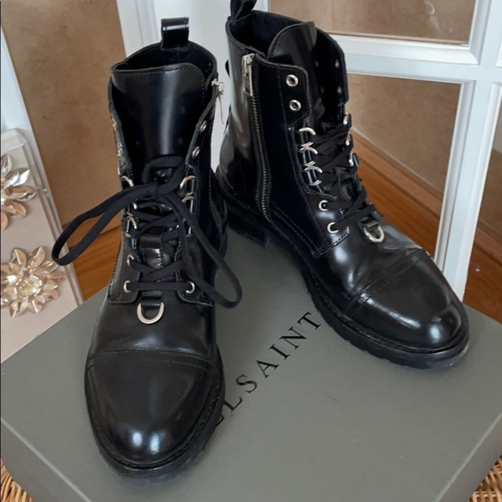 All Saints black leather Lita Boots